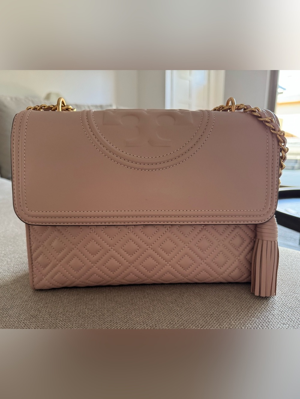Tory Burch Fleming Shoulder Bag in Blush